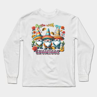 Fiesta With My Gnomie Cinco de Mayo Gnomigos Mexican Gnomie Long Sleeve T-Shirt